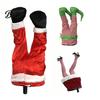 Festive Indoor Wall Hanging Decor Christmas Swinging Leg Ornament, Electric Santa Legs for Tree, Interactive Holiday Display Items Fluffy Funny