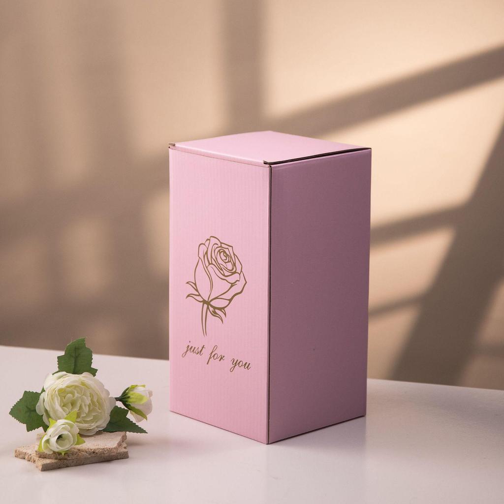 Everlasting Gold Foil Rose Glass Dome LED Light Valentine's Day Gift Ornament