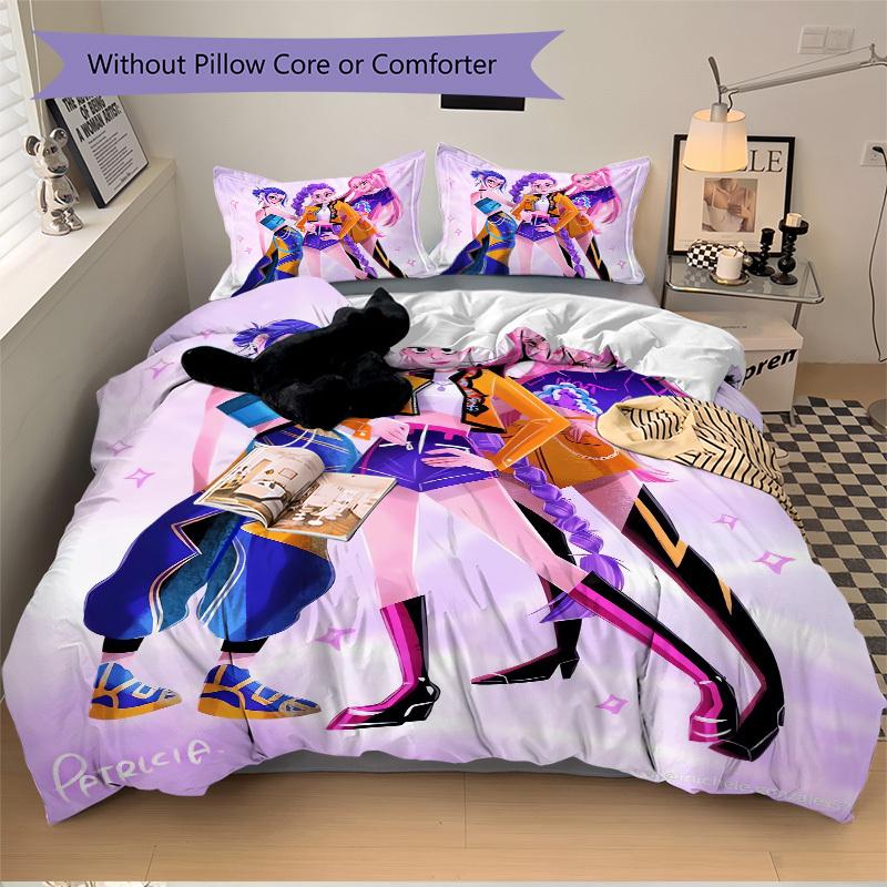 Colorful Fashion Friends Bedding Set - 3 Piece Comforter Cover Gift for Bedroom,Includes No InsertB125