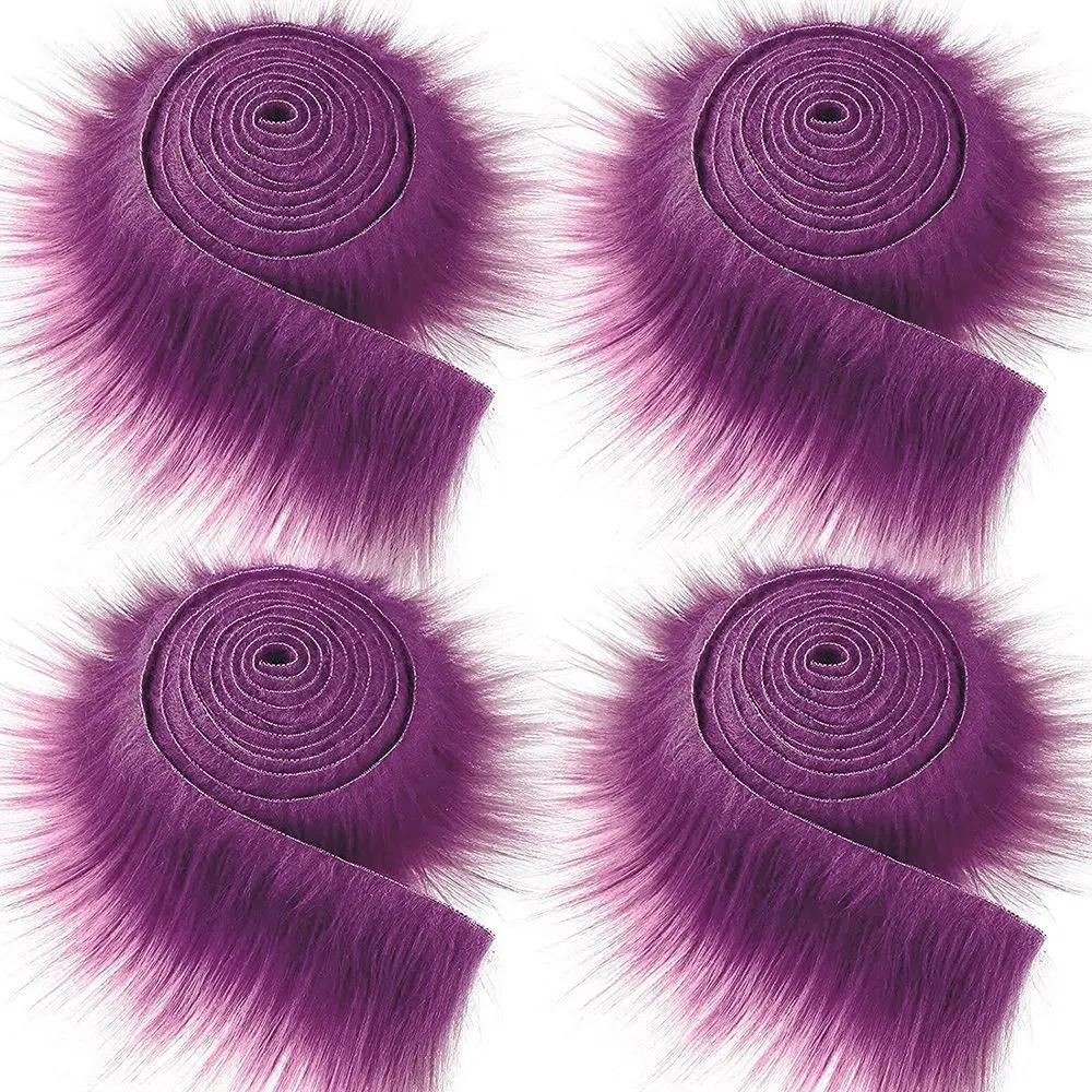 1Pc 9CM*1.5M Soft Apparel Sewing Fluffy Trimming Faux Fur Ribbon Tapes Plush Fur Stripe Long Plush Fur Fabric Trim Fabric Roll