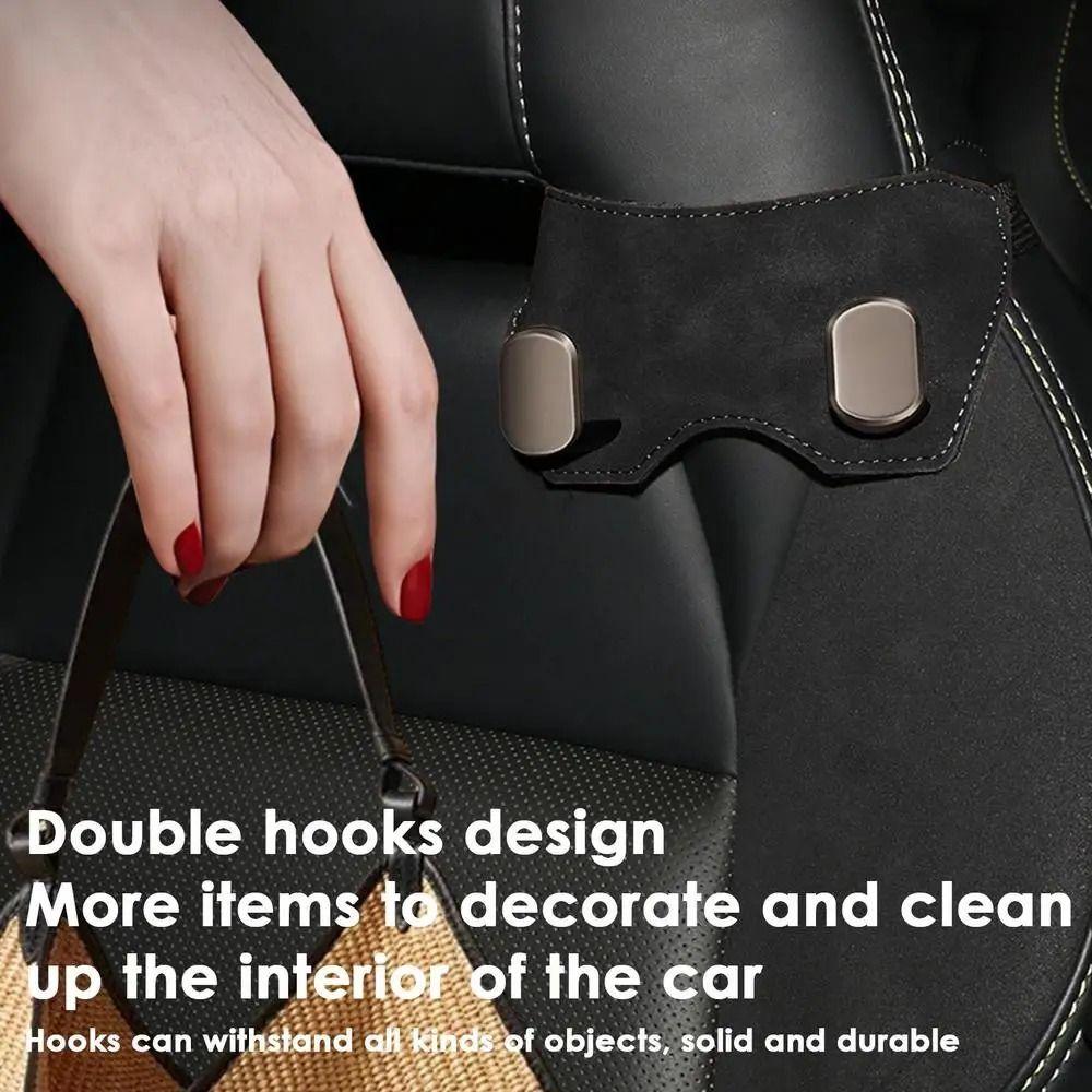 High Load-Bearing Car Headrest Hook Double Hook Automotive Seat Back Organizers Rear Row Storage