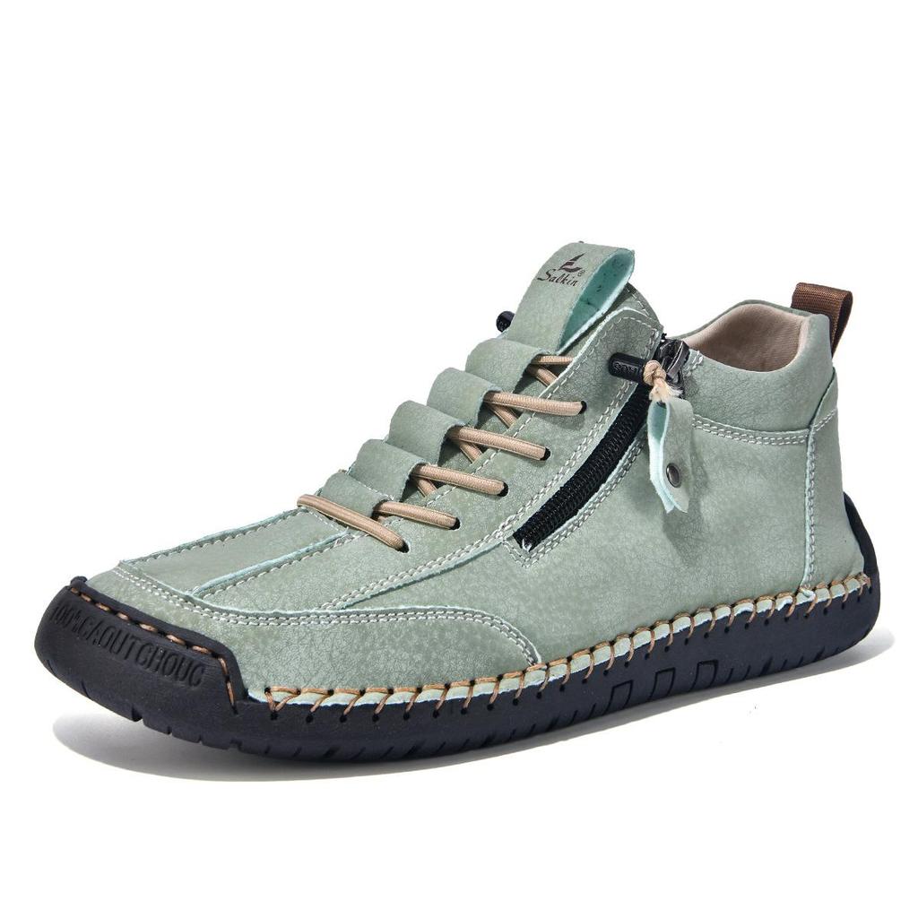 Autumn Leather Men Boots Handmade Casual Ankle Boots for Men Shoes Winter Boot Zipper Shoes for Man Hombres Botas