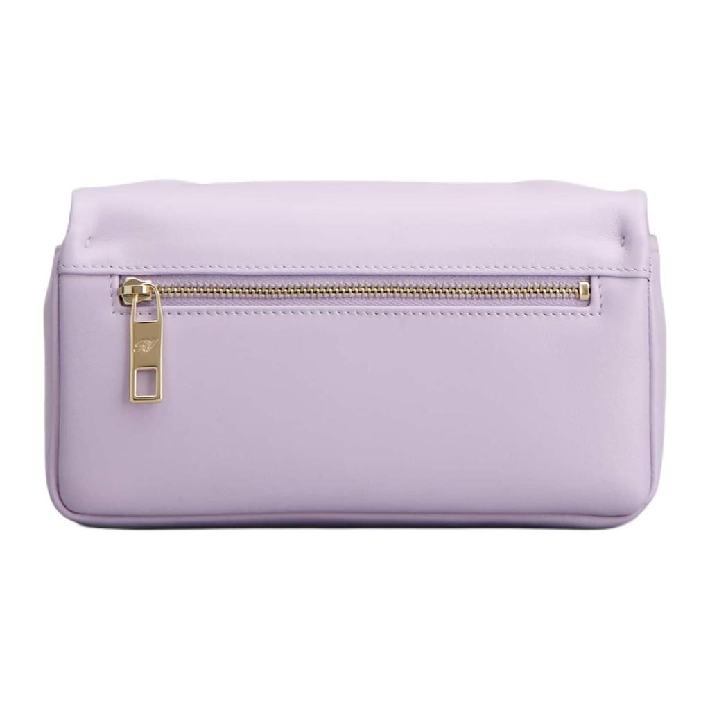 Roger Vivier RV Viv Choc Elegant Pleated Design Leather Shoulder Crossbody Phone Bag Women bags Purple RAWAWHO2300XMAL028