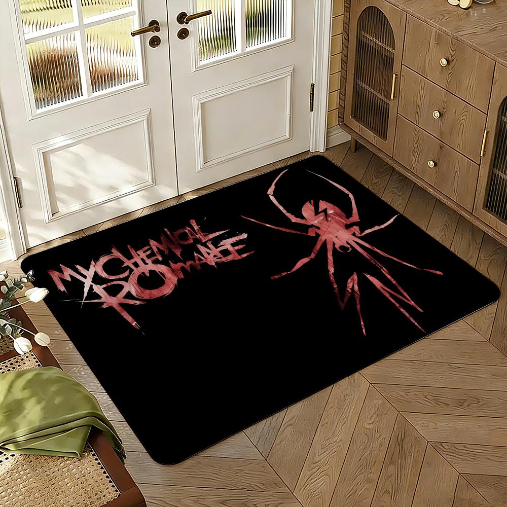 Rock Music Flag Floor Mat Soft Thickened Absorbent Non-Slip Bedroom Living Room Door Mat Home Decor Flannel Rugs