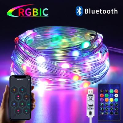20M RGB LED Christmas Tree Lights String Lamp Outdoor Bluetooth App Remote Control Garland Fairy Lights Room Decoration
