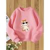 European Sizes Kids' Round Neck Hoodie Fashion Print Versatile Top
