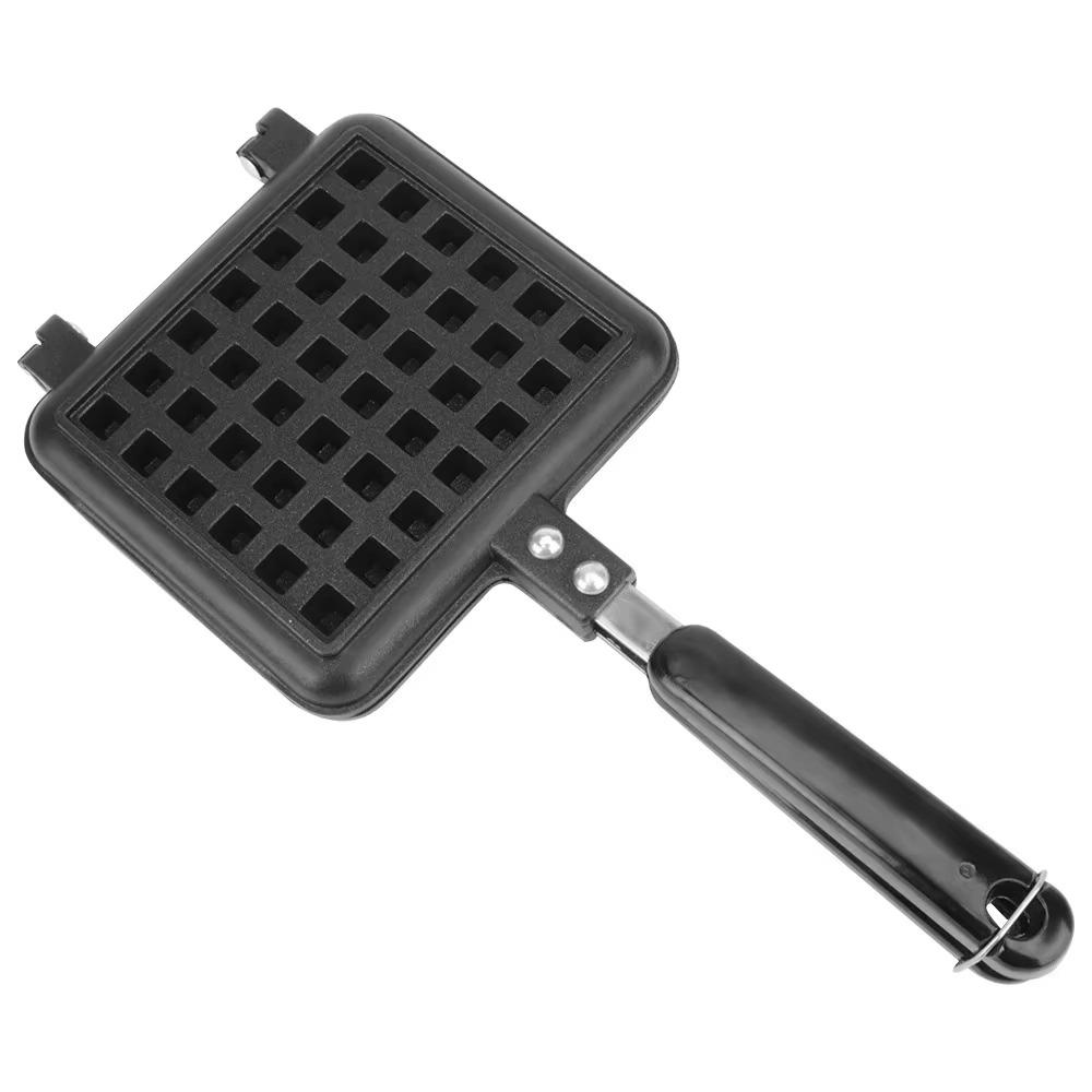 Cast Aluminum Waffle Baking Mold Long Handle Waffle Maker Machine Sandwich Maker  Family Breakfast