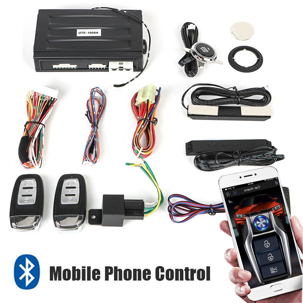 Remote Start Kit Universal Smartphone Control One-button Start Push Systems Car Start Stop Keyless Entry System