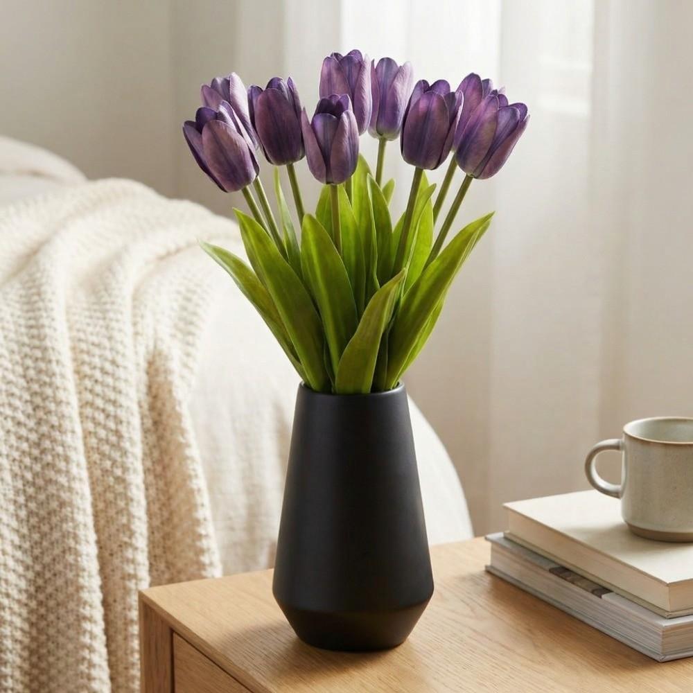 Realistic Simulation Big Tulip Real Touch Faux Tulip Branch Fake Flower  Dining Table