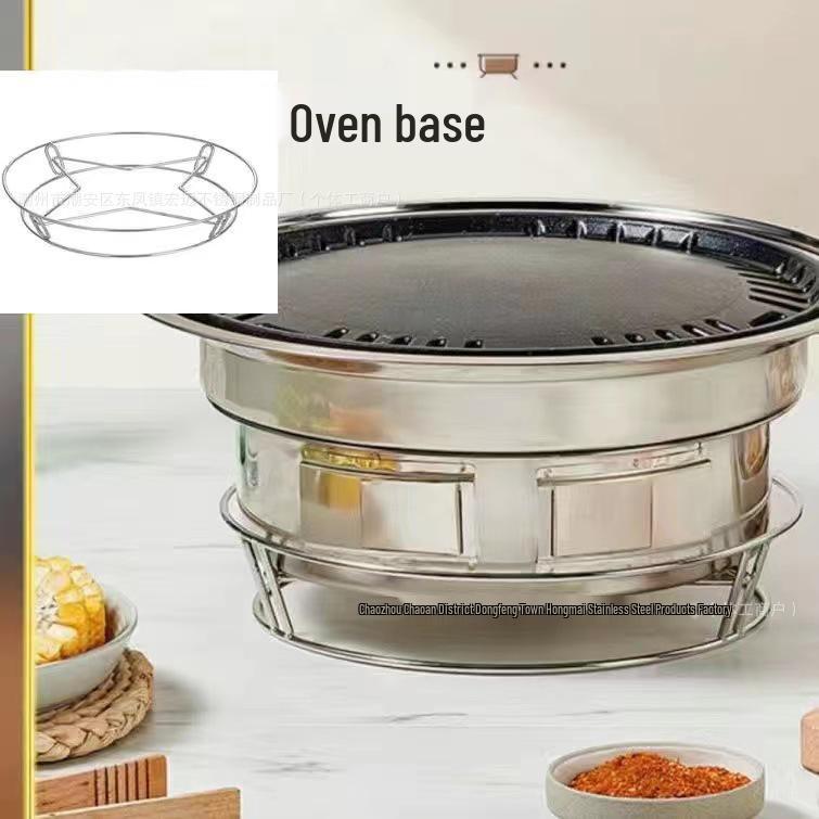 Korean Indoor/Outdoor Smokeless Charcoal Barbecue Grill - Stainless Steel BBQ Stove and Rack