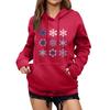 Women's Winter Christmas Printed Pullover Hooded Sweatshirt Fleece Long Sleeve Sweatshirt