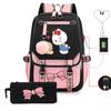 3-teiliges Schulrucksack-Set für Schüler Große Kapazität Oxford-Stoff Schultasche mit Schultergurt und Federmäppchen