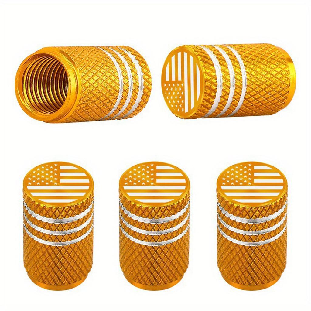 Tire Stem Cap Cover 4 Pack Tire AirCap Metal With Plastic Liner Resistant Leak-Proof For Car Truck 4PC