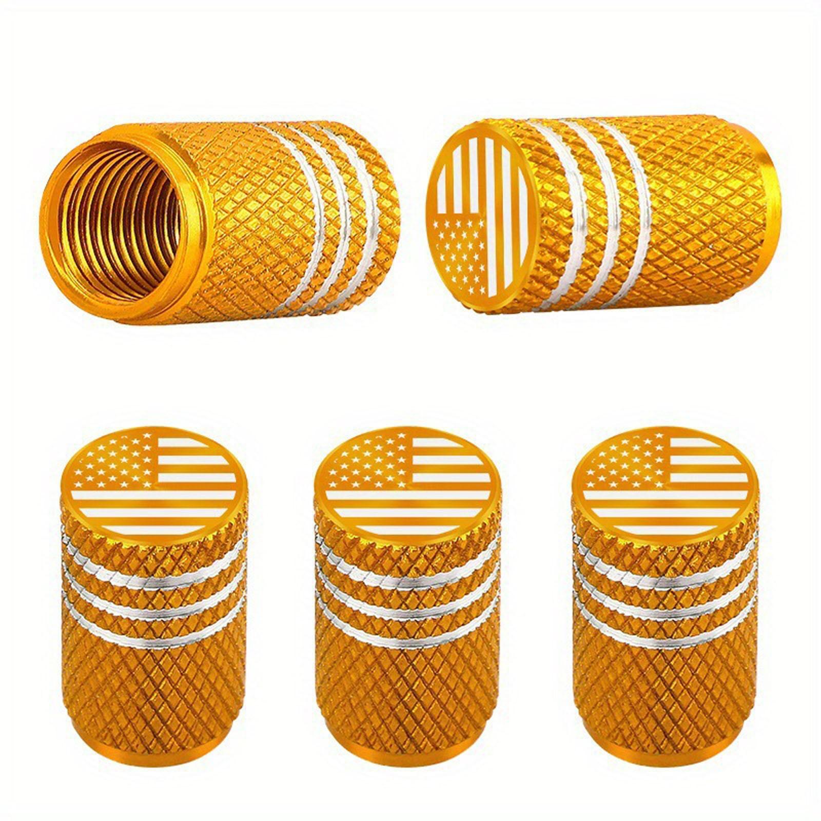 

Tire Stem Cap Cover 4 Pack Tire AirCap Metal With Plastic Liner Resistant Leak-Proof For Car Truck 4PC One Size золотий