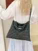 Korean Retro Plaid Women’s Crossbody Bag: Lightweight, Breathable Shoulder Tote with Large Capacity