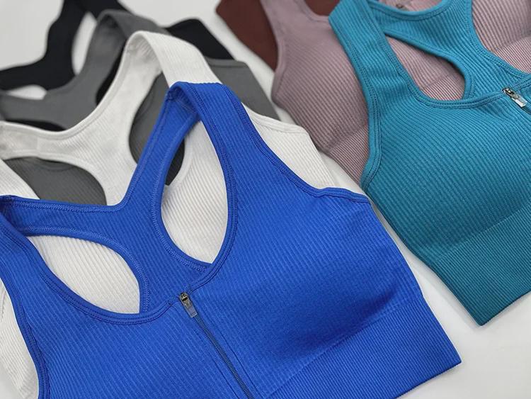 Women's Cross-Border Fitness Set: Zipper Vest, Yoga Bra, and Hip-Lifting Drawstring Pants