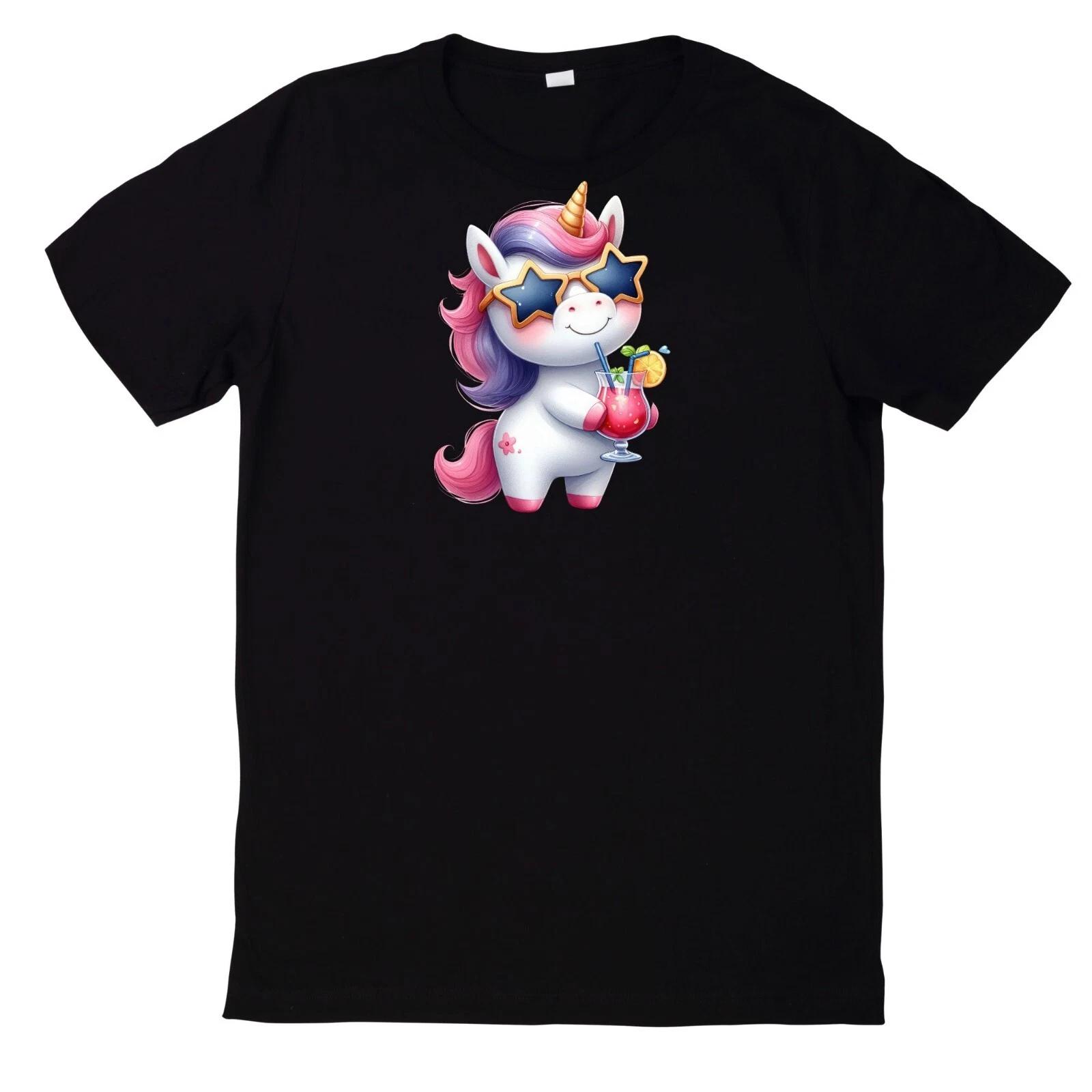 T-Shirt Lustiges Einhorn in der Poolparty Motiv Baumwolle XXXL