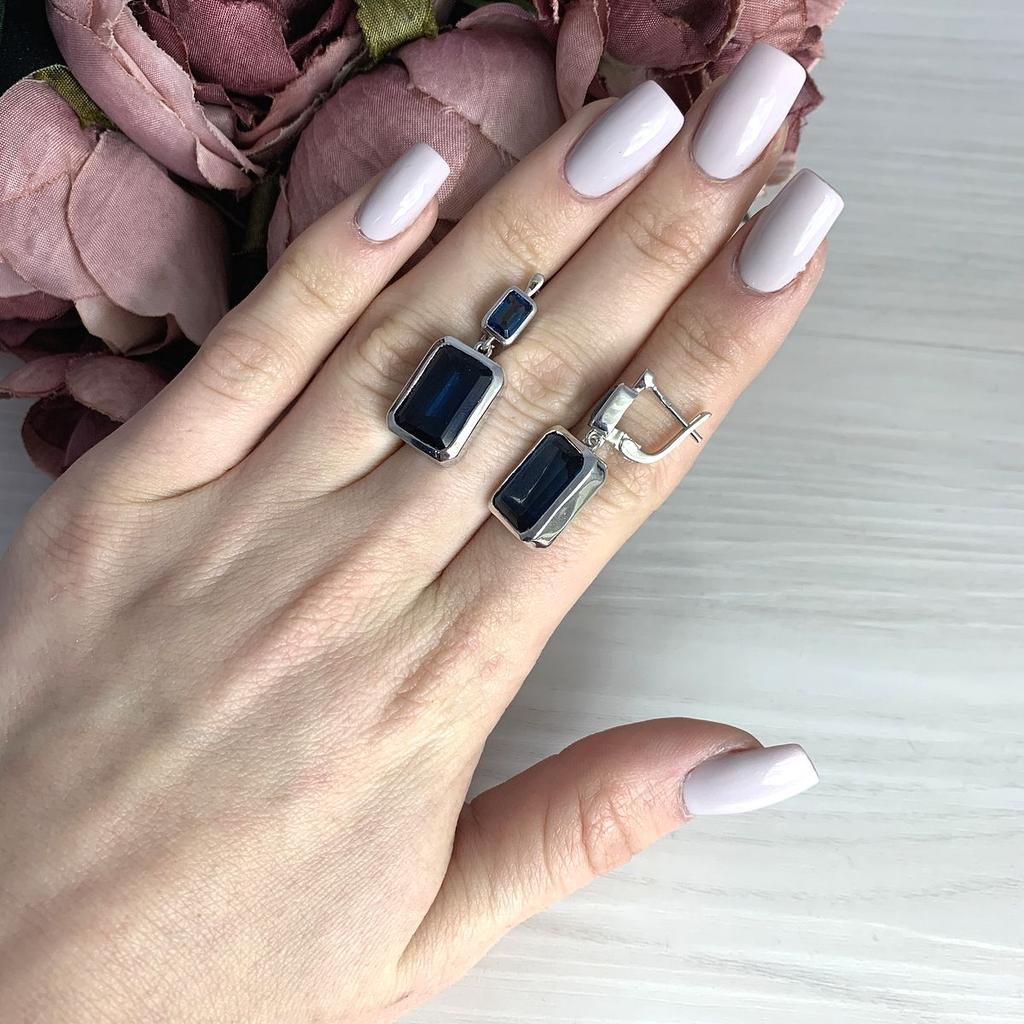 London Blue Topaz Silver Earrings 12.437ct (2073505)