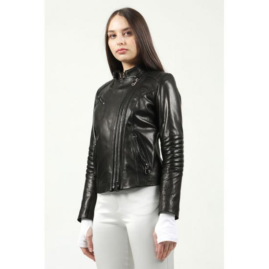 Damenmantel, schmale Passform, wunderbares Design, Kasuka-Jumbo-Ledermantel für Damen