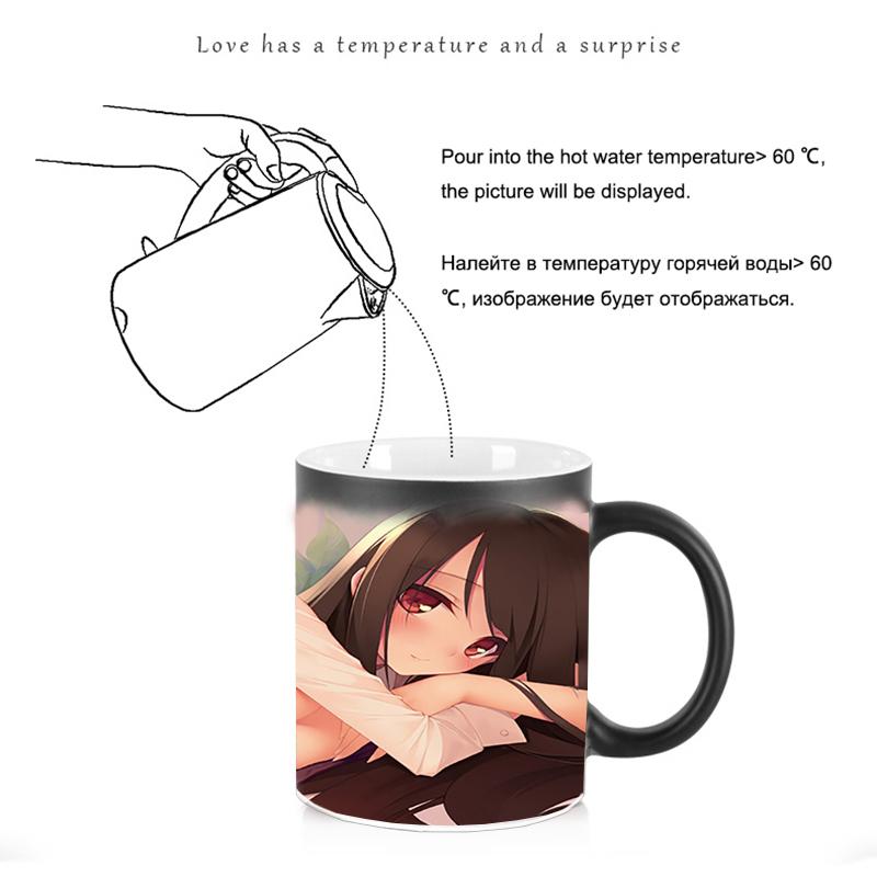 Nuevo Diseño de Chica Sexy Taza que Cambia de Color Cerámica Térmica Taza de Café Taza de Desayuno Leche Tazas De Ceramica Creativas Mugs BSKT-010