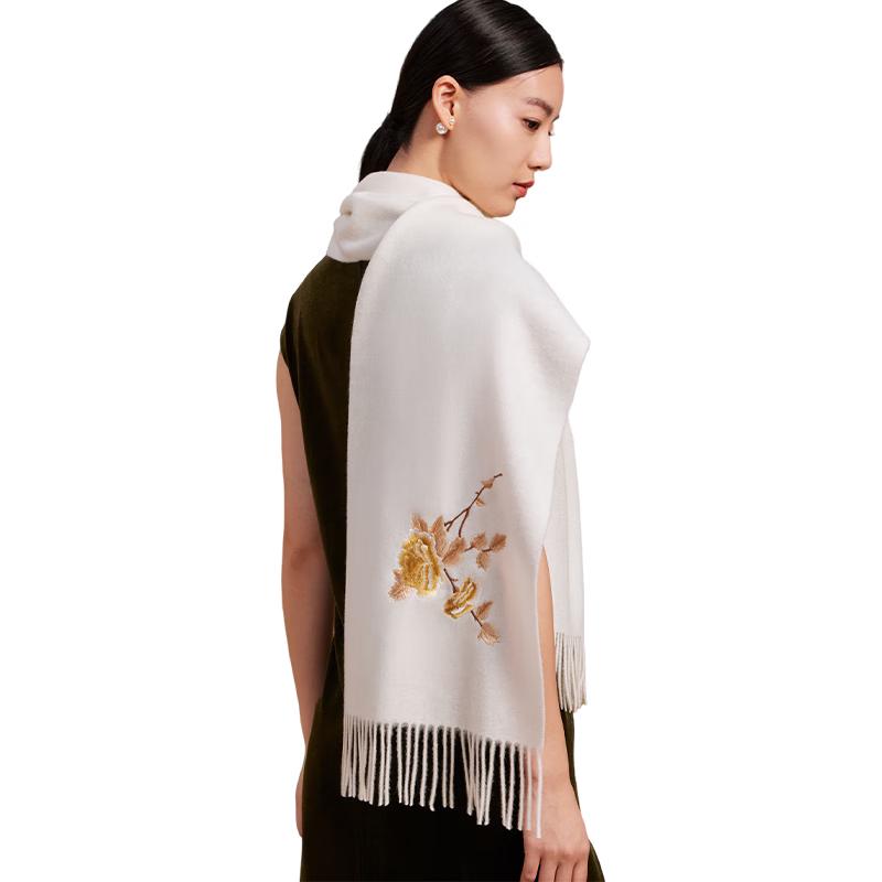 Shanghai Story 100% Wool Embroidered Scarf