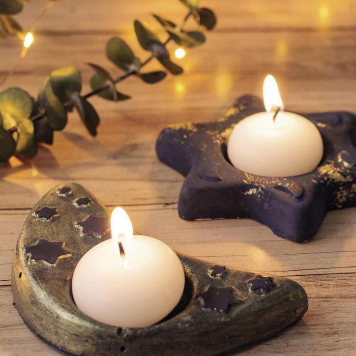 Thermoformed PVC Mold - Multicolor - 2 Candle Holders - Star and Moon - For Candle, Soap, Plaster