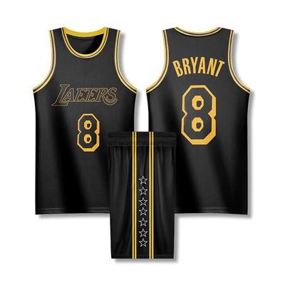 Maillot de basketball Lakers Col rond Noir N°8 Kobe Bryant