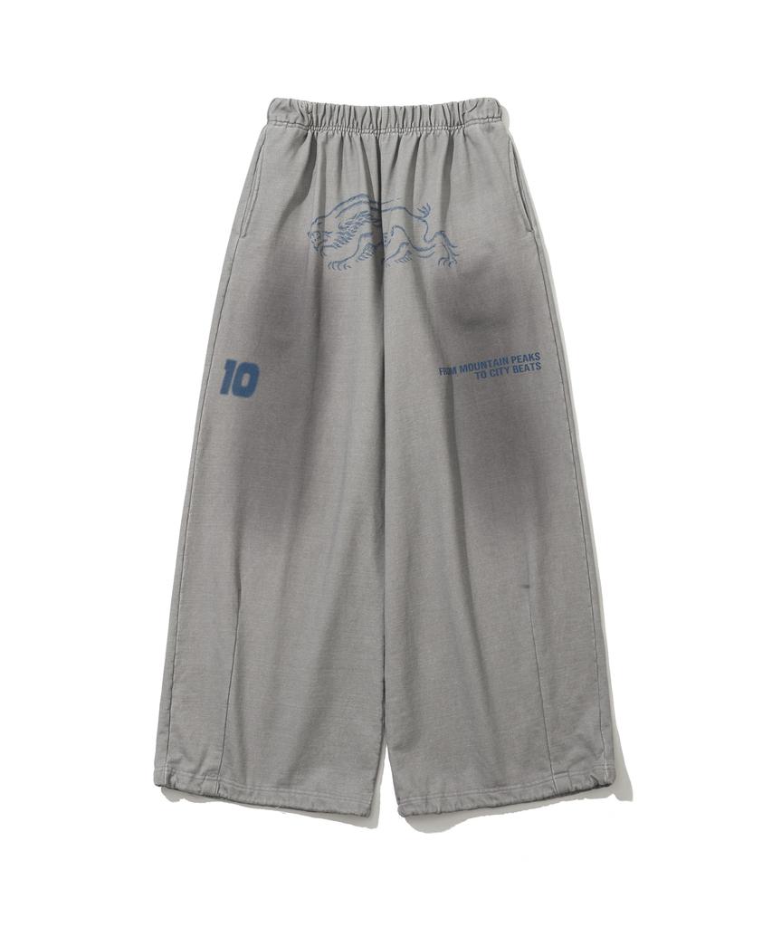 Bieseulaebis Oil Washed Graphic Pants Light Gray