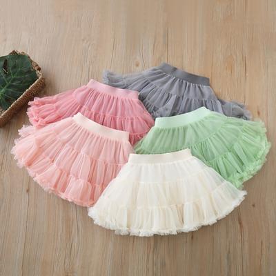 2025 Girls A - Line Skirt Tutu Colorful Dance Skirt Children Puffy Tulle Skirts for Kids Clothes