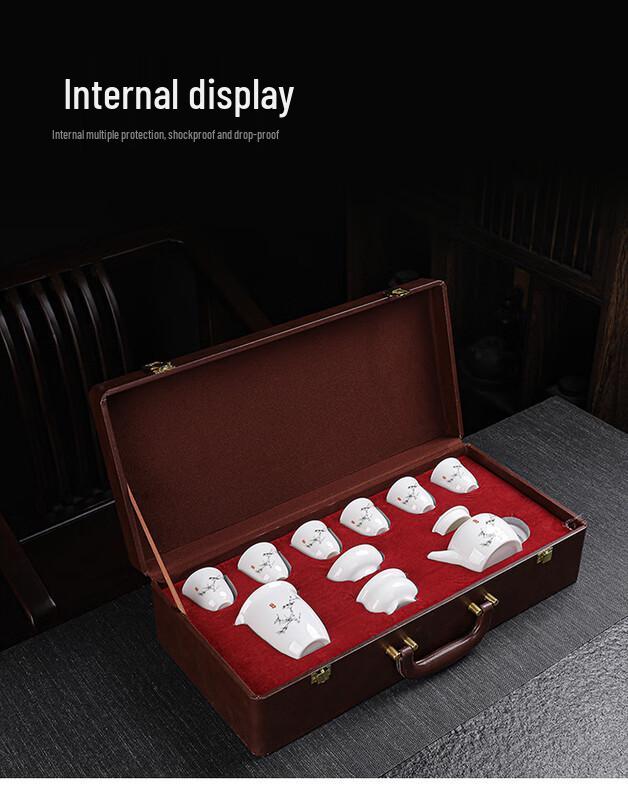 

Dehua Ceramic Tea Set with Bamboo Decal