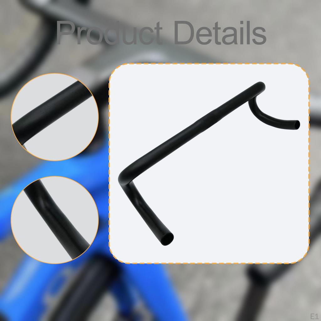 Fixed Gear Bikes Handlebar, Bent Bar Sturdy High Performance Direct Replaces Cycling Accessories