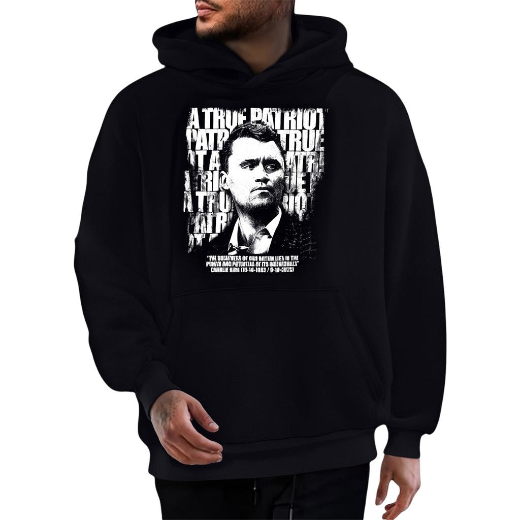 Men's Fashionable Casual Long-sleeved Printed Hooded Sweater Top