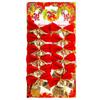 12pcs/pack Christmas Decorations Flocking Gold Red Christmas Bow Christmas Tree Wreath Pendant
