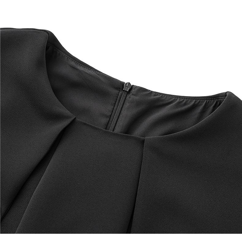 French Style Cape Dress: Short Sleeve, Waist-Slimming, Light Luxury