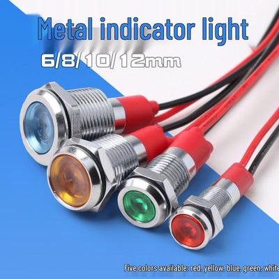 LED Metal Gösterge Işığı 6mm-12mm, AC/DC 24V-220V, Minyatür Güç Sinyal Işığı