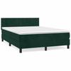Box Spring Bed with Mattress Dark Green 140 x 190 cm Velvet
