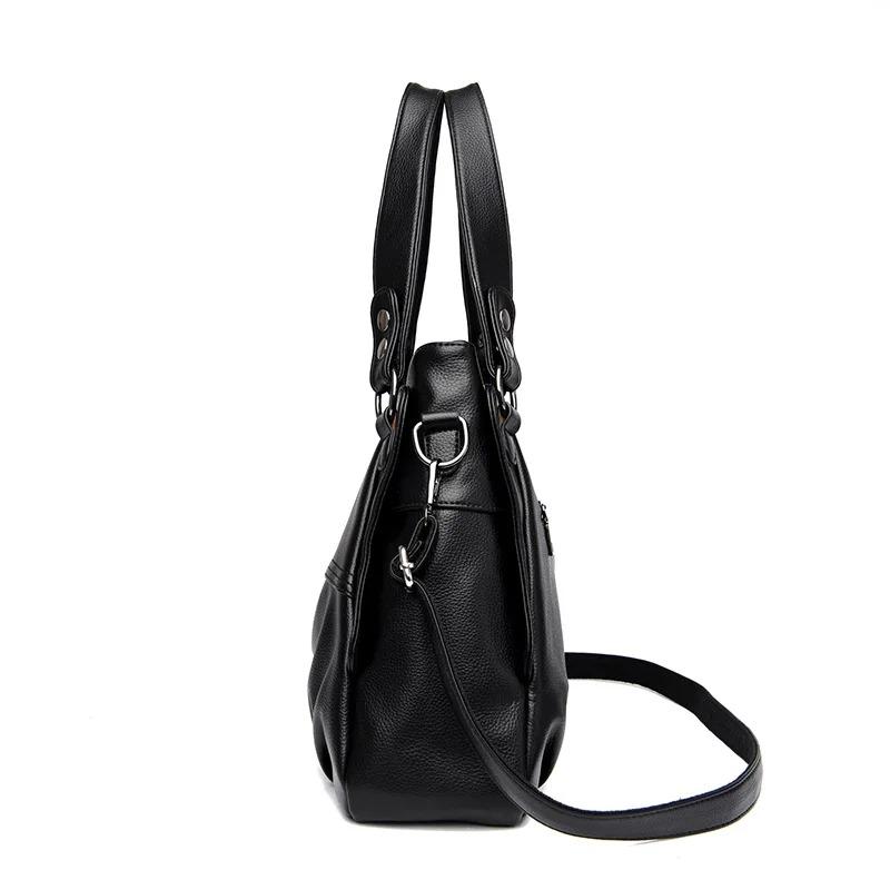 High Quality Soft Leather Handbags for Women 2023 Vintage Women's Shoulder Messenger Bag Luxury Large Capacity Female Sac A Main