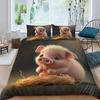 3D Tiger Rabbit Snake Pig Snail Unicorn Chick Fish Doona Duvet Quilt Cover Set