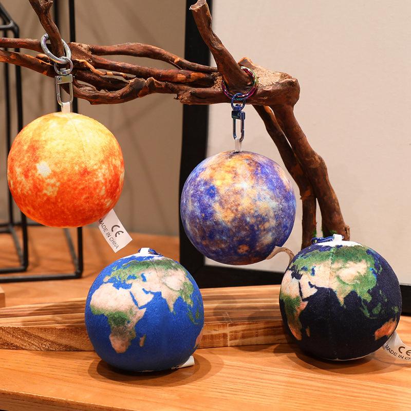 Cartoon Sun Planet Pendant Plush Toy Doll Earth Moon Doll Girl Bag Keychain Ragdoll