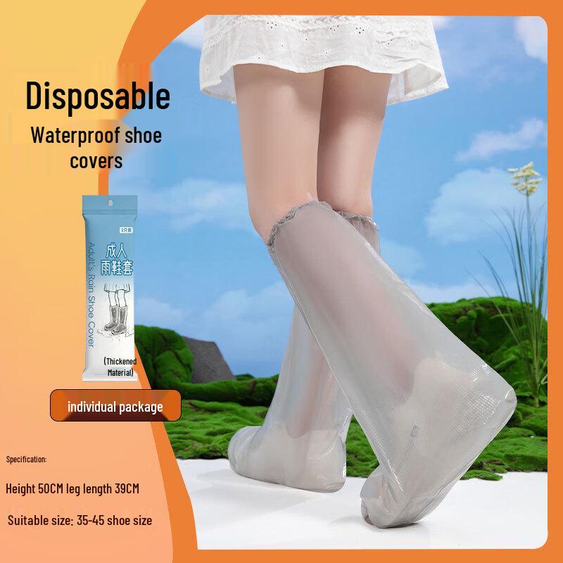 Disposable Waterproof PE Shoe and Boot Covers (10 Pairs)