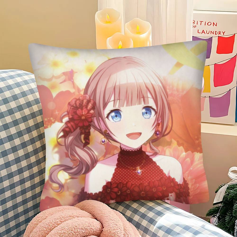 1Pc H-Honami Mochizuki Pillow Case Fashion Square Pillowcase Bedroom Sofa Room Ins Decoration Leisure