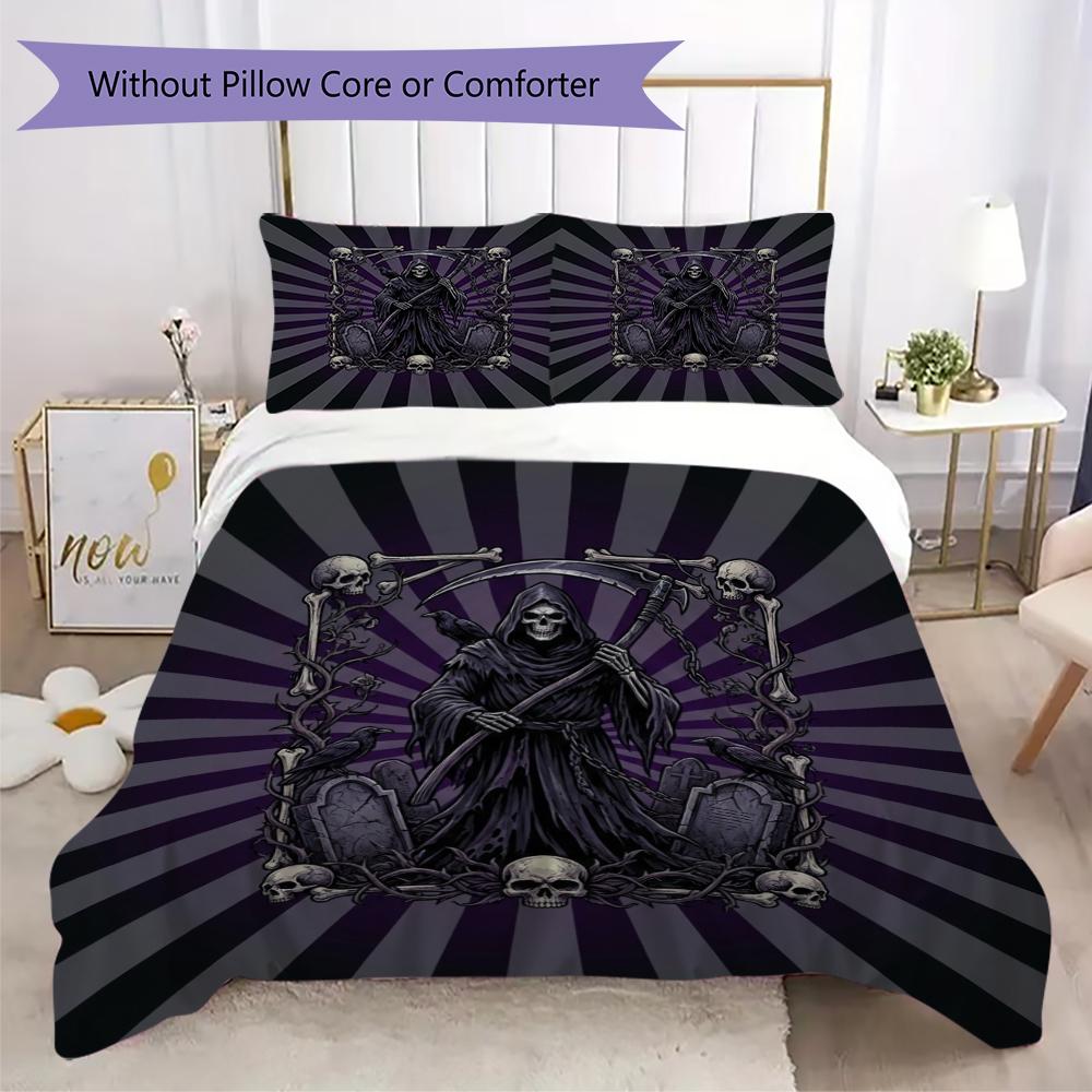 Death Pattern Bedding uilt Set uilt Cover Pillowcase Home Decoration Birthday Gift (1 * duvet cover + 2 * pillowcase without core)57