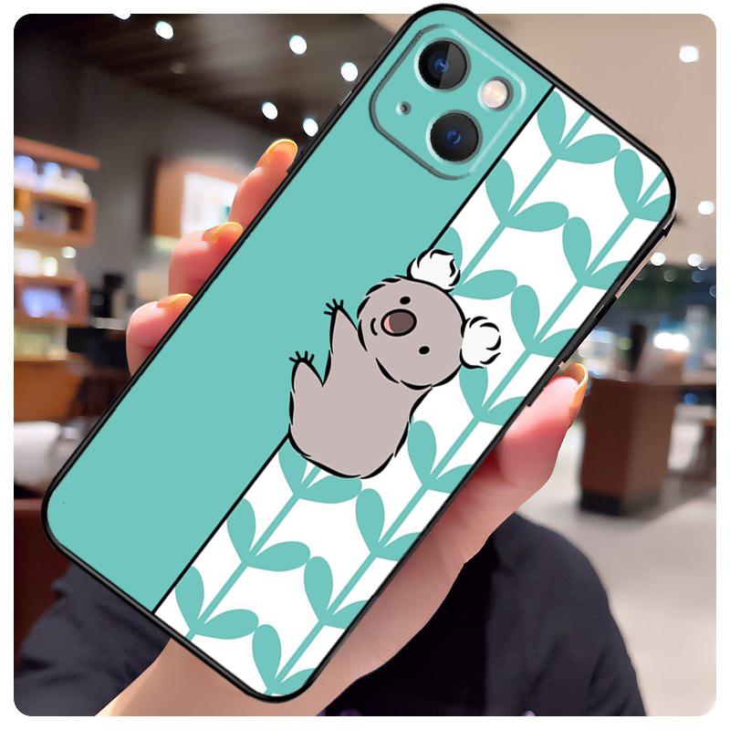 Cartoon Painting Animal Koala Phone Case For iPhone 16 11 12 13 Mini 14 15 Pro Max X XS Max XR Plus Cover Bag