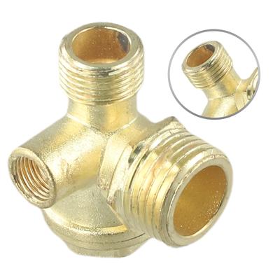 3-Port Air Compressor Check Valve Brass Male Threaded Central Pneumatic