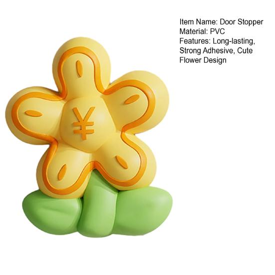 Door Stopper Wall Protector Door Handle Wall Guard Cute Flower Door Shock Absorption Stopper with Adhesive for Doors Protects Wall Surface