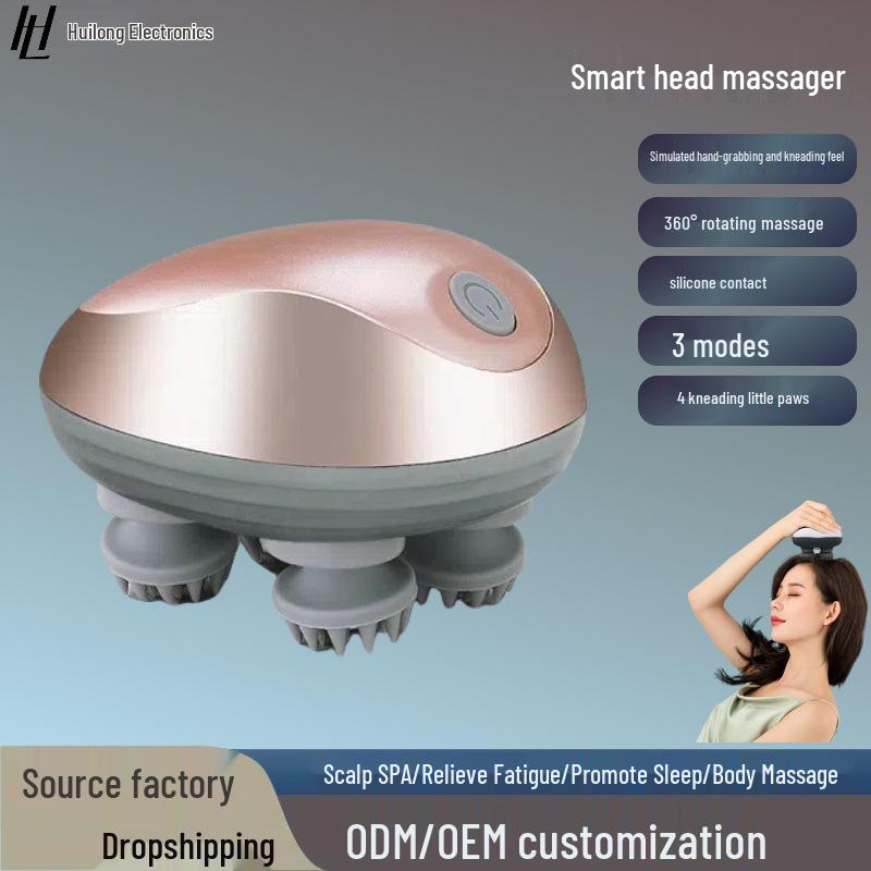 

Rechargeable Waterproof Head Massager with Red Light Therapy & Dynamic Kneading Upgrade Waterproof (Chinese) зелёный