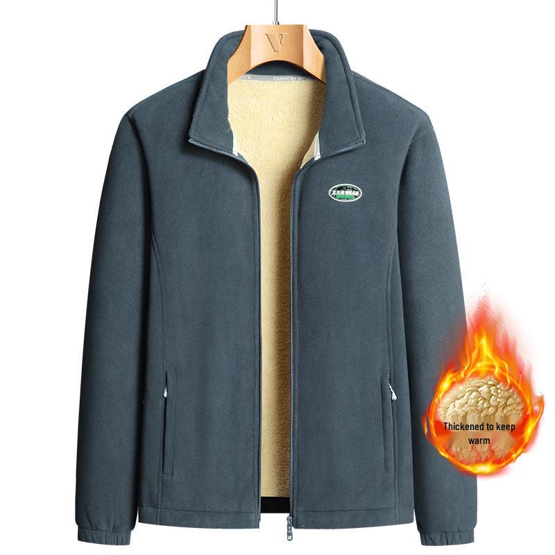 Plus Size Couple's Double-Sided Fleece Jacket: Men's Lamb Fleece Cardigan for Autumn & Winter