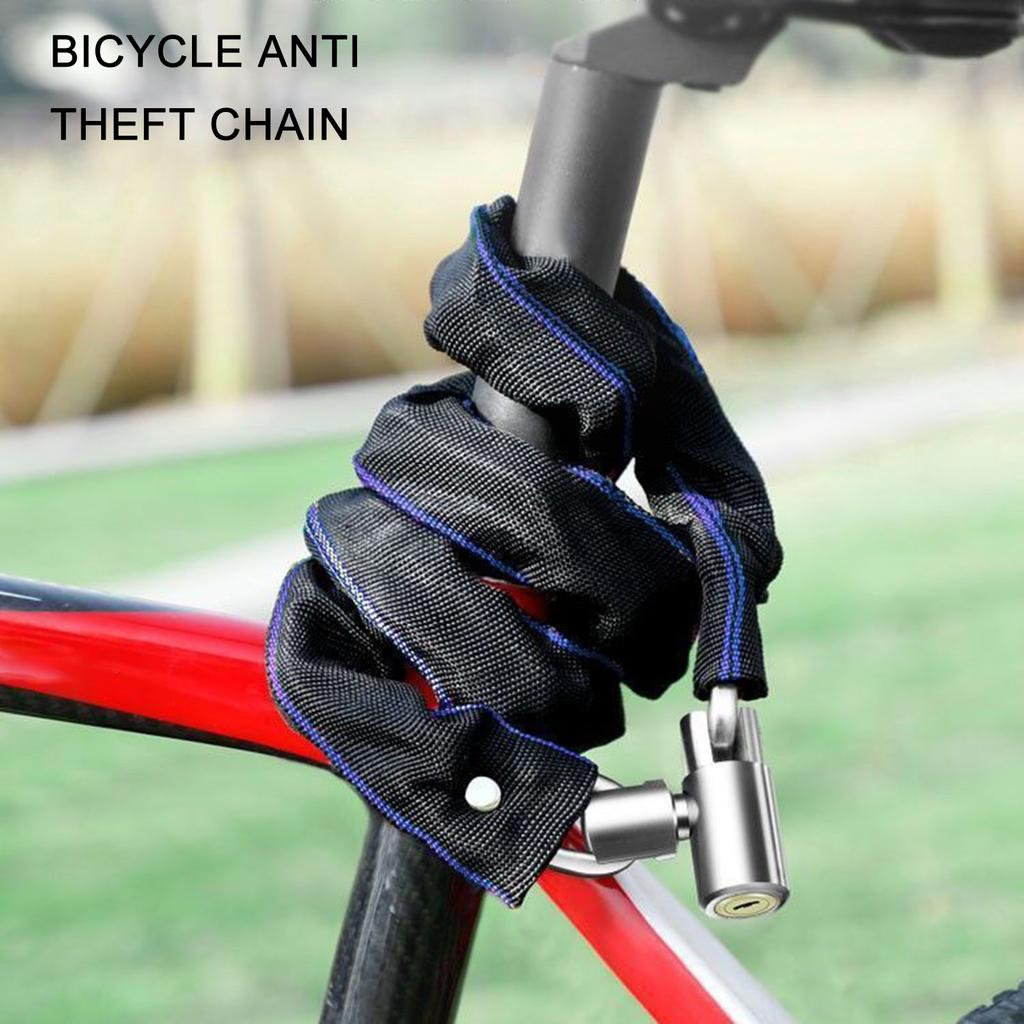 AntiTheft Thick Bicycles Lock Portable Outdoor Cycling Chain Lock Road Bike Safety Chain Lock With 2 Key Easy To Use