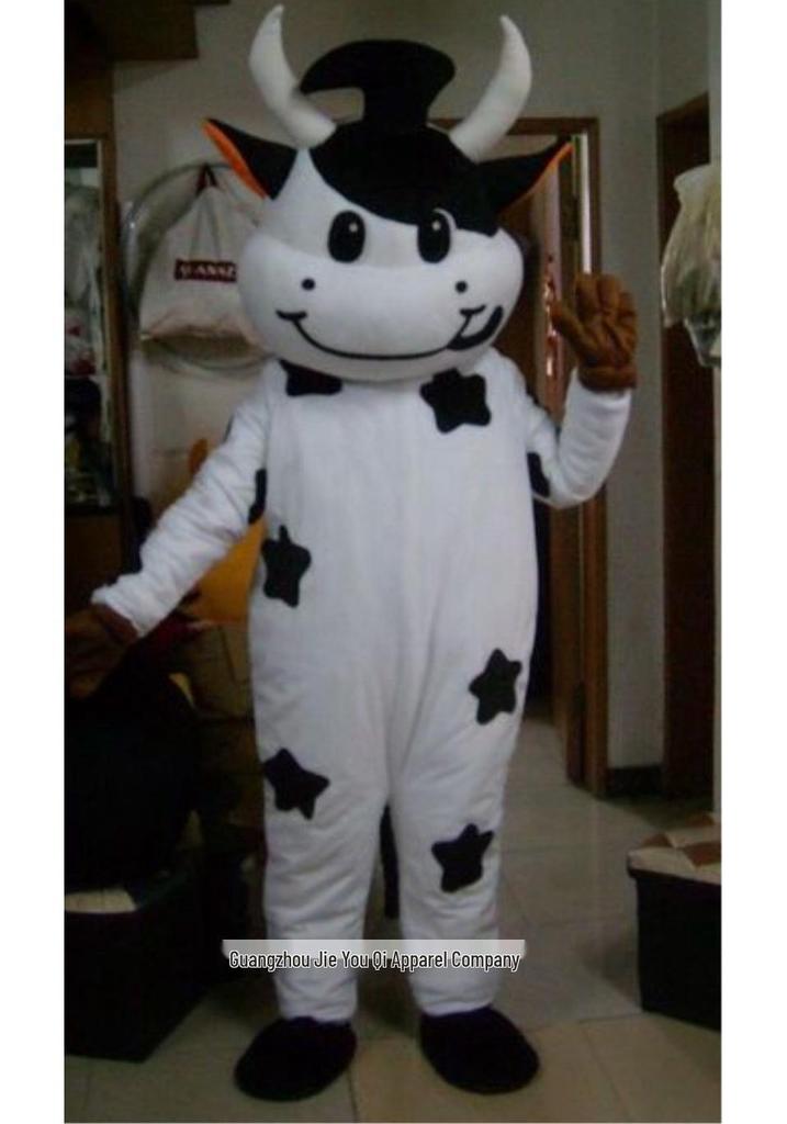 Adult Cow Mascot Cartoon Costume - Custom Performance Outfit