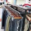 Double Row Floor-Standing Clothing Display Rack for Men & Women